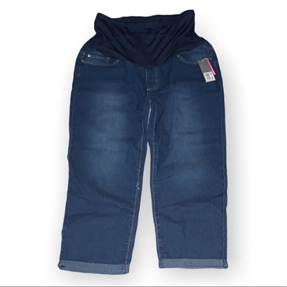 TIMES Maternity dark blue roll up skinny jeans. US 12 - Picture 4 of 12